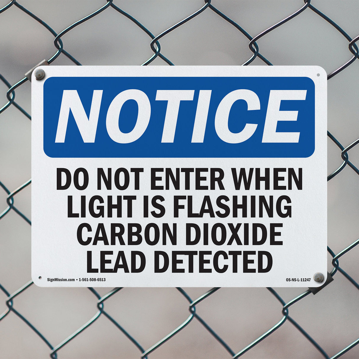 Do Not Enter When Light Is Flashing Carbon Sign