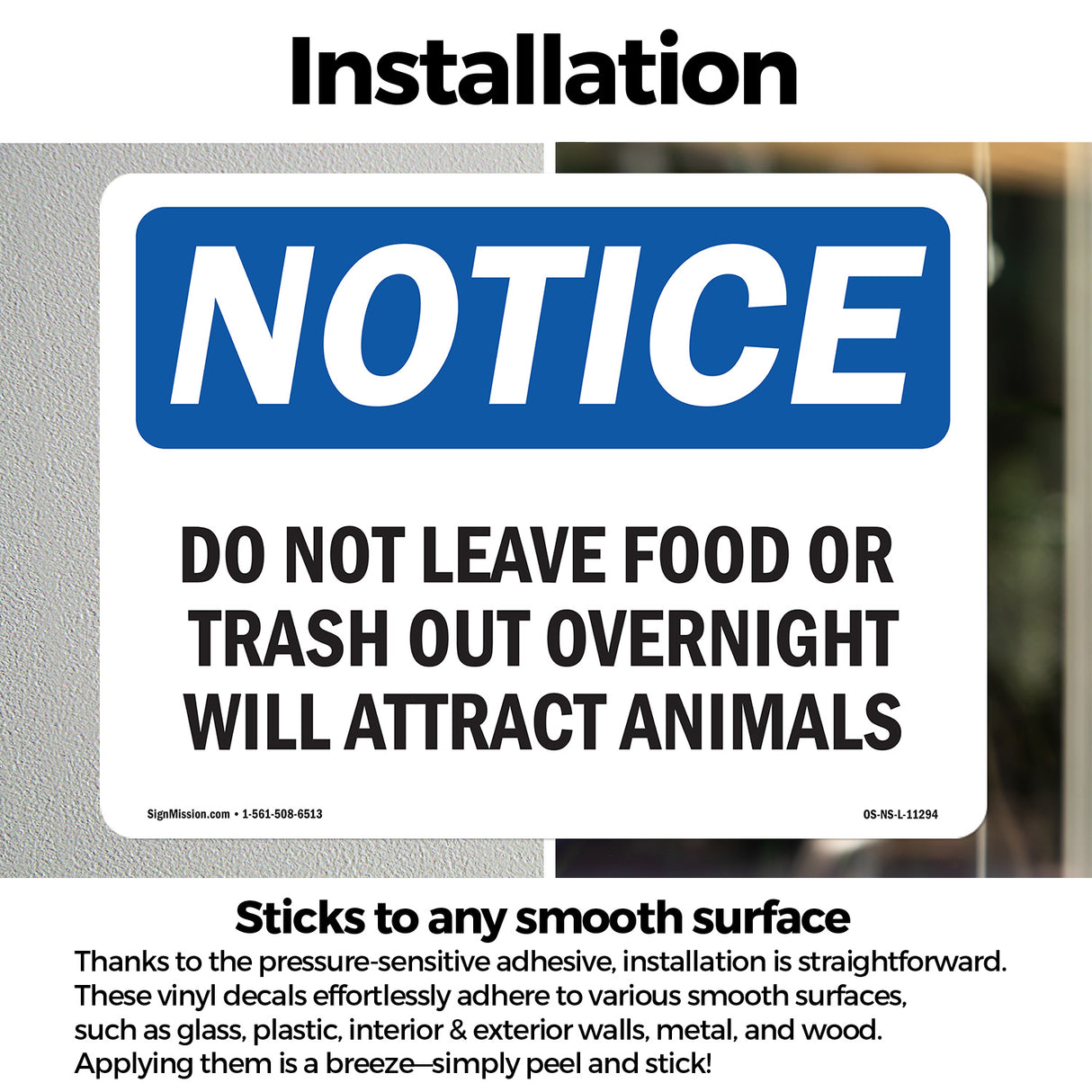 Do Not Leave Food Or Trash Out Overnight