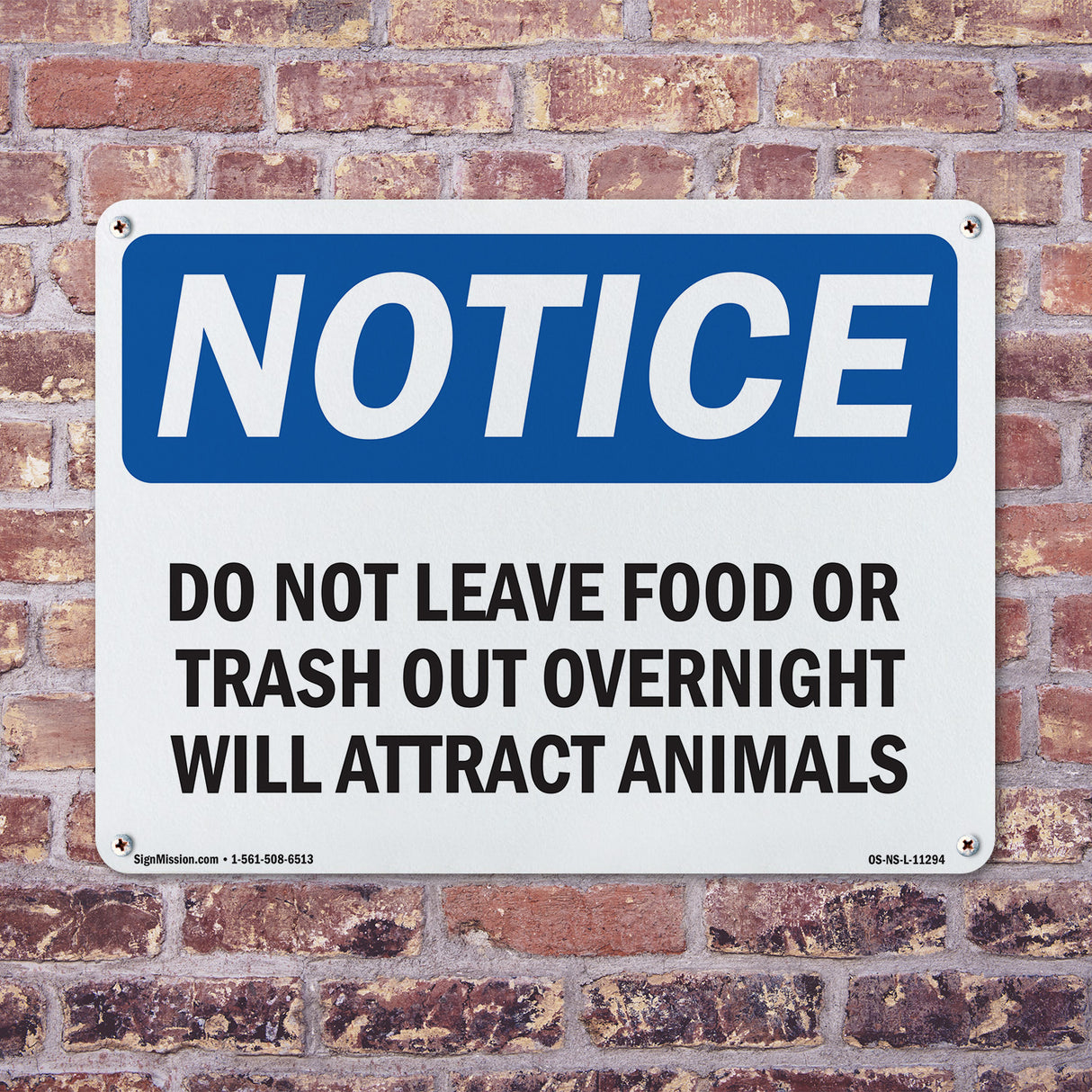 Do Not Leave Food Or Trash Out Overnight