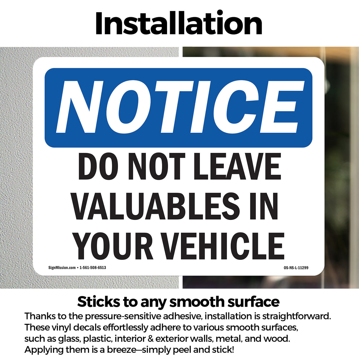 Do Not Leave Valuables In Your Vehicle