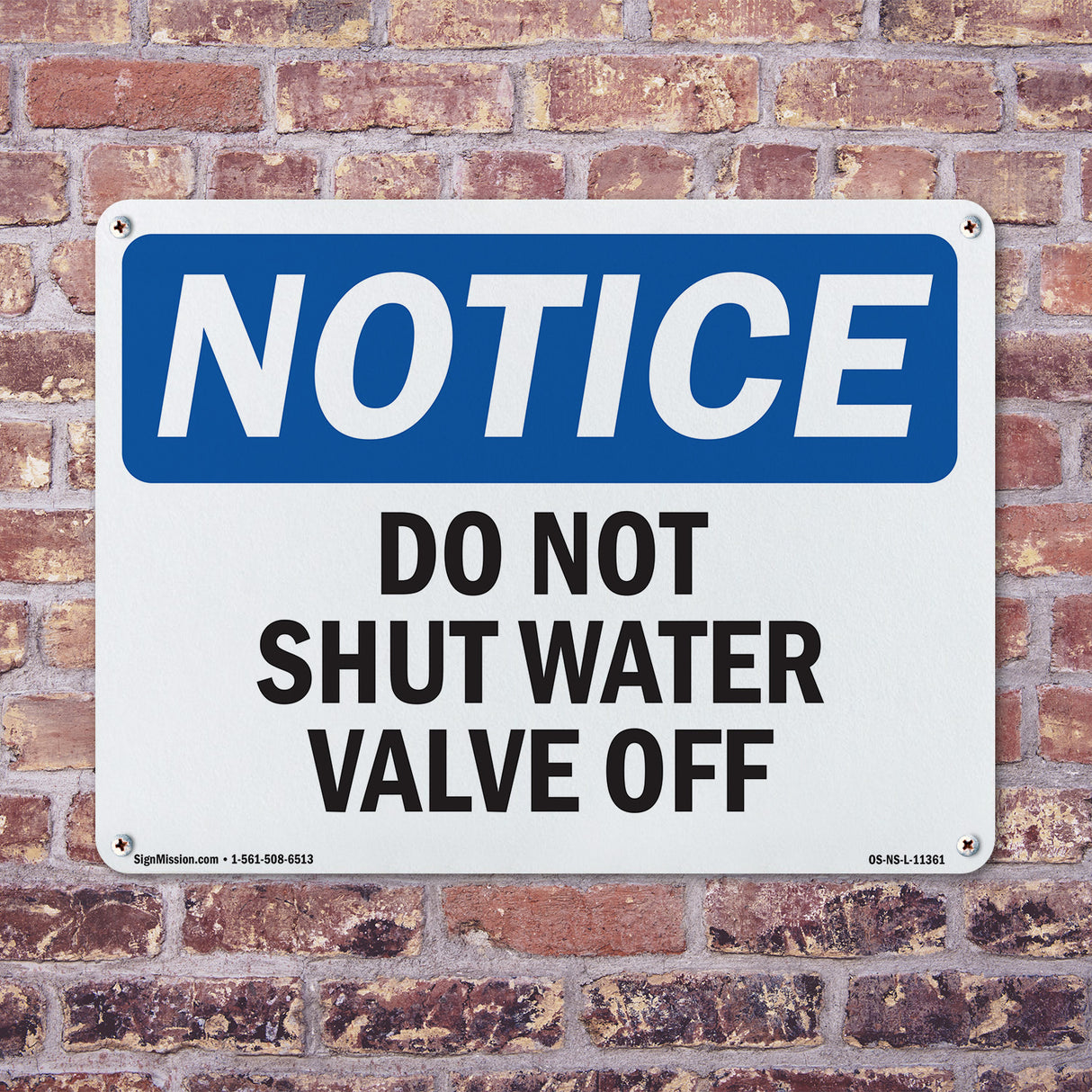 Do Not Shut Water Valve Off