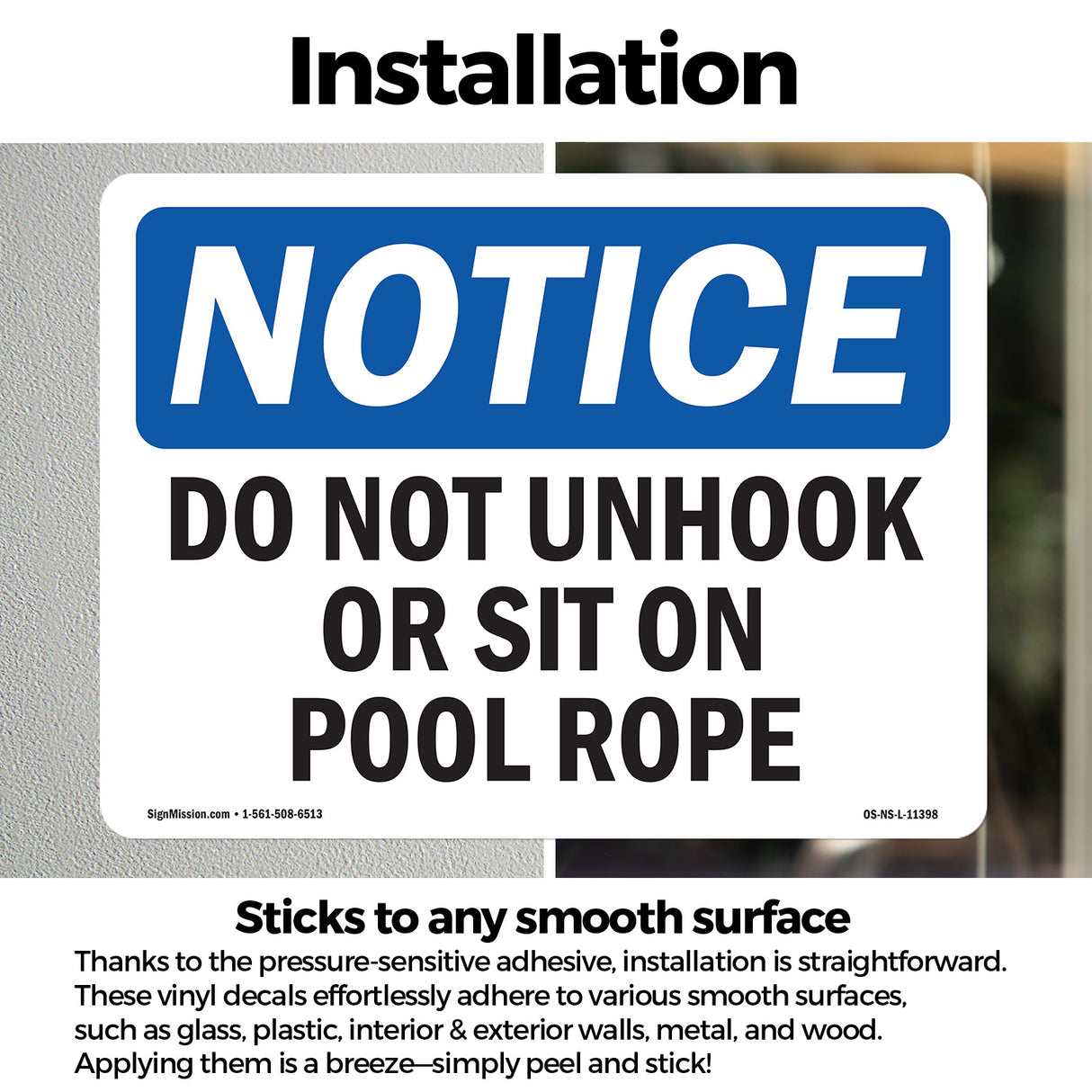Do Not Unhook Or Sit On Pool Rope