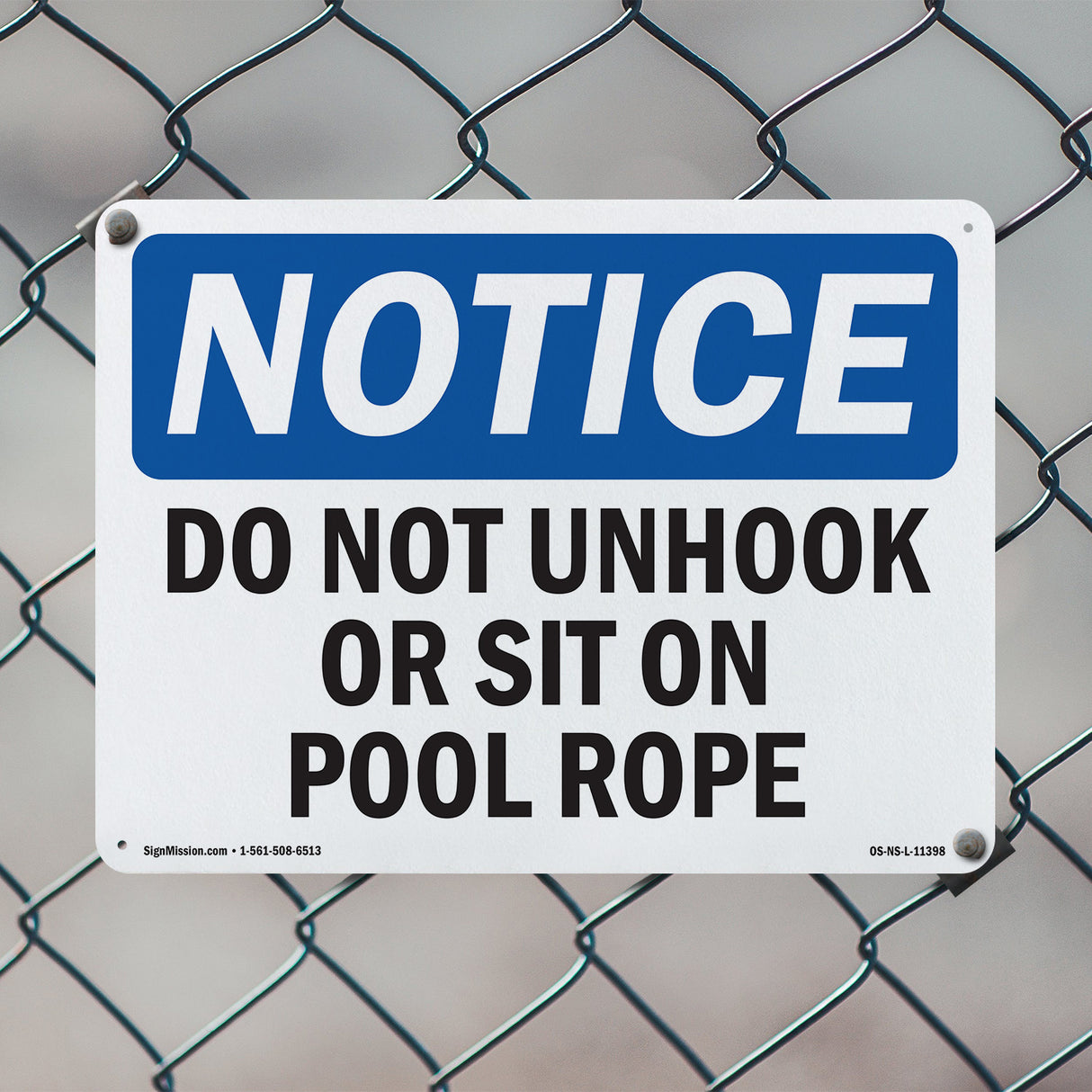 Do Not Unhook Or Sit On Pool Rope