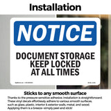 Document Storage Keep Locked At All Times Sign