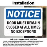 Door Must Remain Closed At All