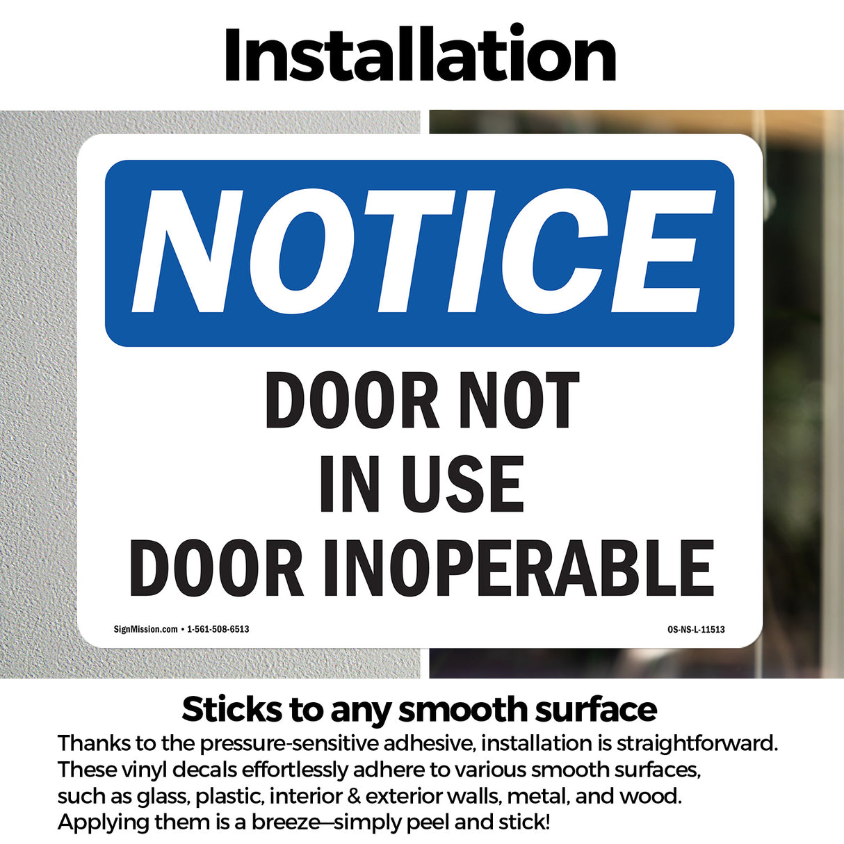 Door Not In Use Door Inoperable