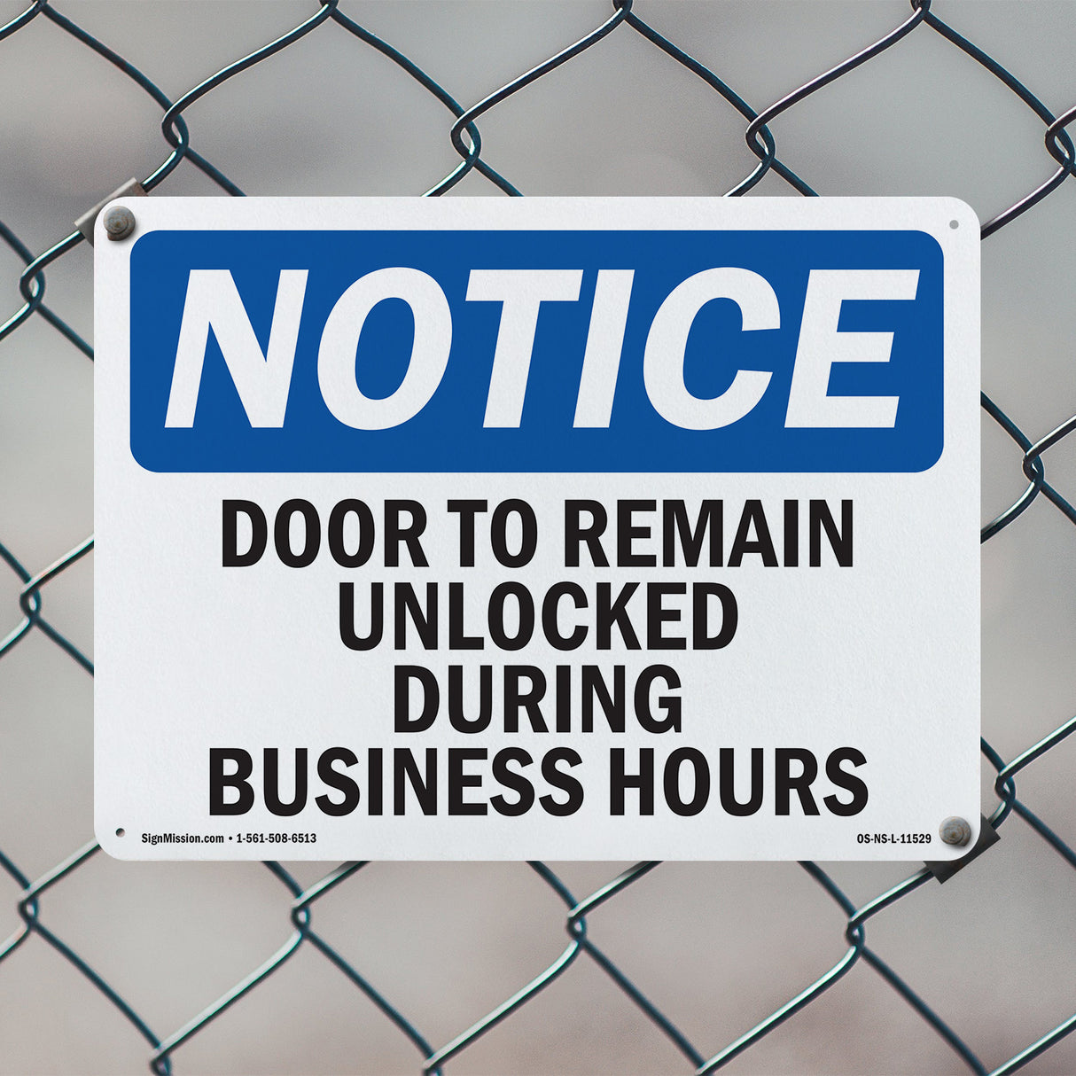 Door To Remain Unlocked During Business Hours