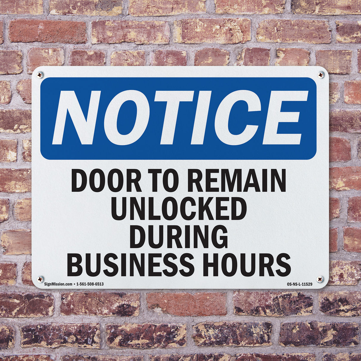Door To Remain Unlocked During Business Hours