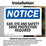 Ear, Eye And Safety Shoe Protection Required