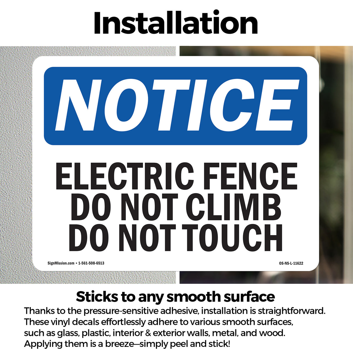 Electric Fence Do Not Climb Do Not Touch Sign
