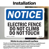Electric Fence Do Not Climb Do Not Touch Sign