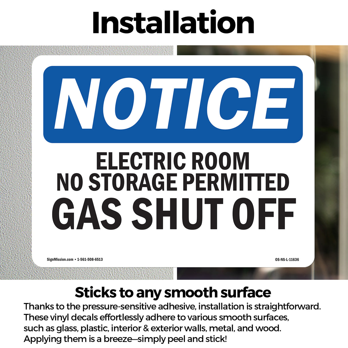 Electric Room No Storage Permitted Gas Shutoff