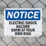 Electric Shock Hazard Risk Swim At Your Own Risk Sign