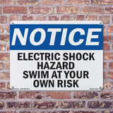 Electric Shock Hazard Risk Swim At Your Own Risk Sign