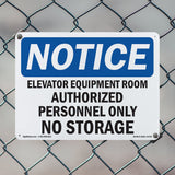 Elevator Equipment Room Authorized Personnel Sign