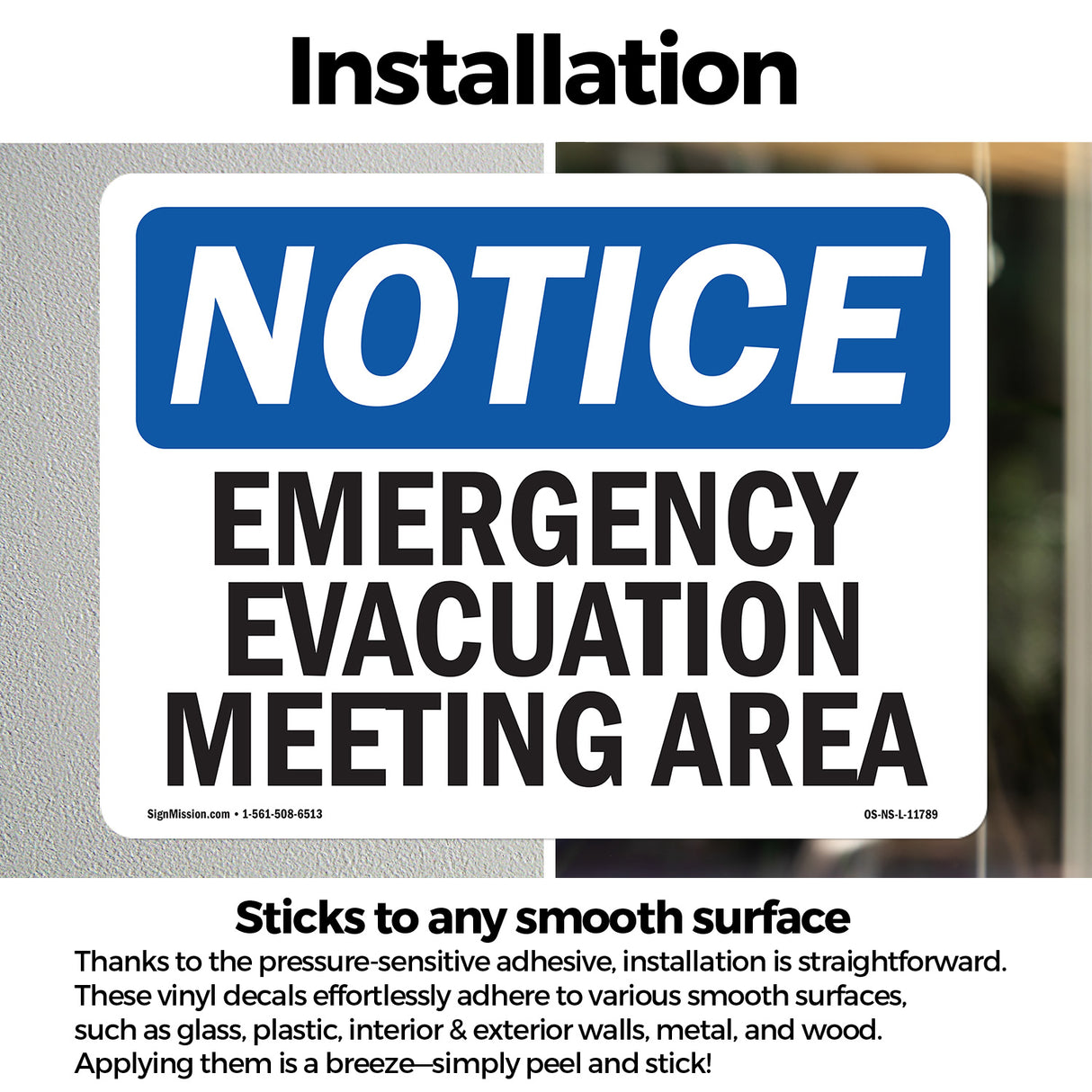 Emergency Evacuation Meeting Area Sign