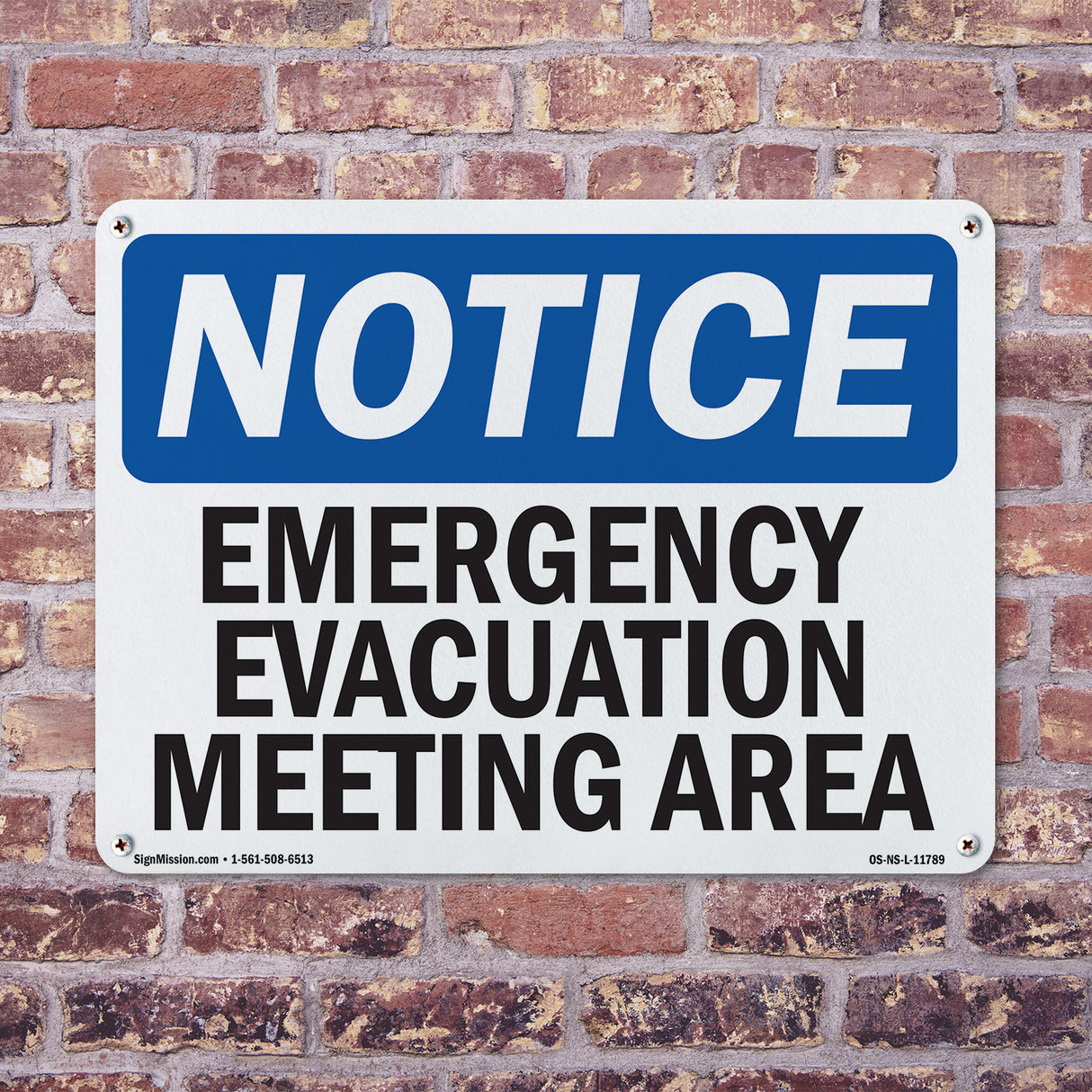 Emergency Evacuation Meeting Area Sign