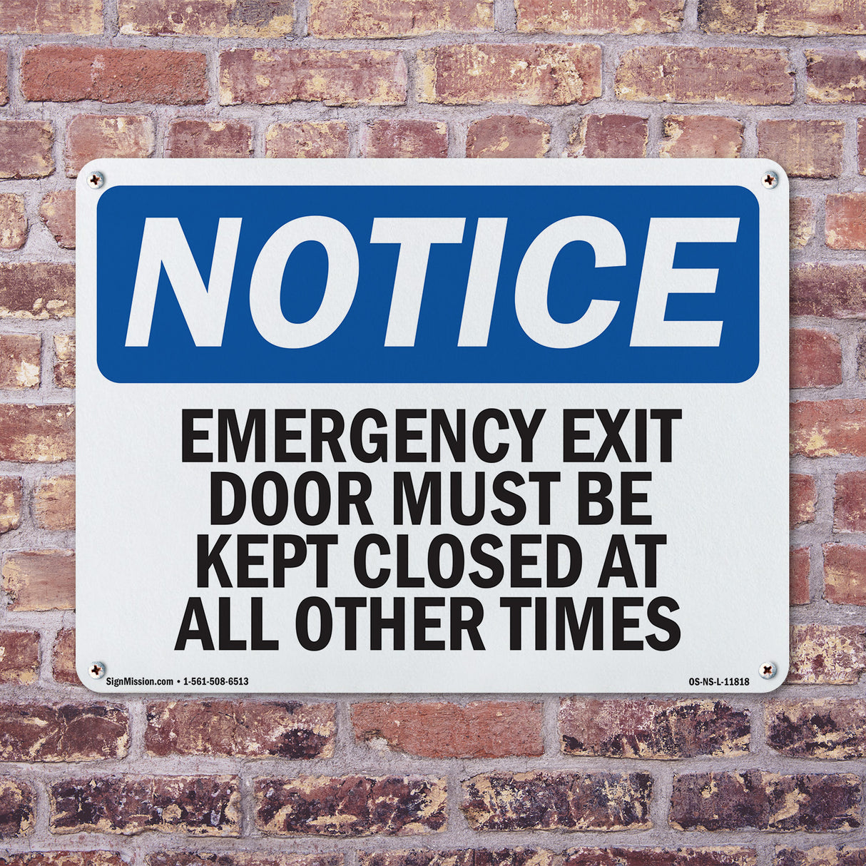 Emergency Exit Only Door Must Be Kept Closed