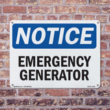 Emergency Generator Sign