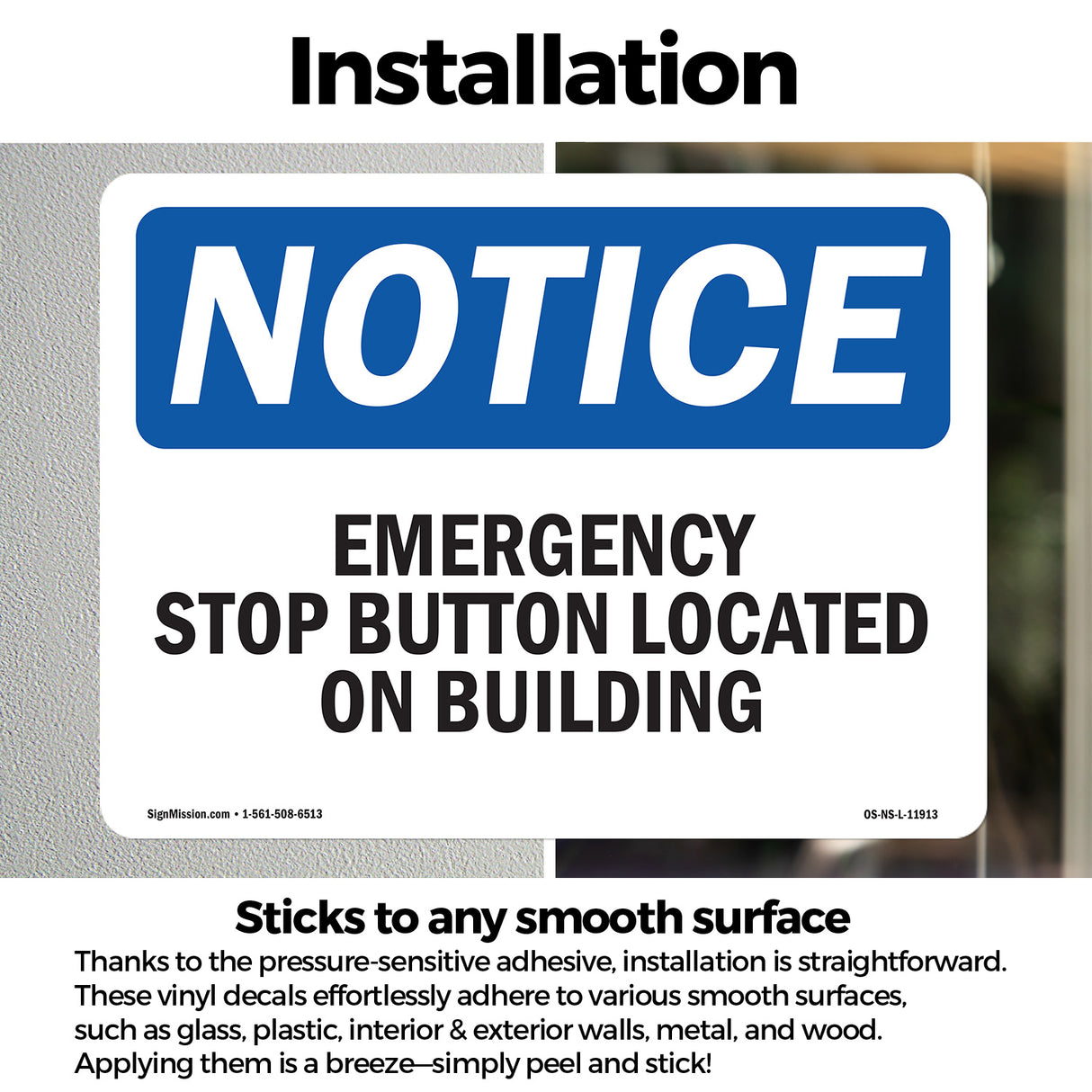 Emergency Stop Button Located On Building