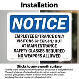 Employee Entrance Only Visitors Check-In Out