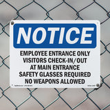 Employee Entrance Only Visitors Check-In Out