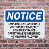 Employee Entrance Only Visitors Check-In Out