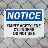 Empty Acetylene Cylinders Do Not Use