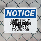 Empty Poly Drums Being Returned