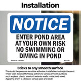 Enter Pond Area At Your Own Risk No Swimming