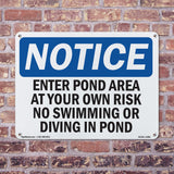 Enter Pond Area At Your Own Risk No Swimming