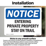 Entering Private Property Stay On Trail