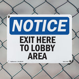 Exit Here To Lobby Area