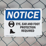 Eye, Ear & Foot Protection Required
