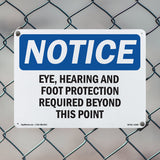 Eye, Hearing And Foot Protection Required