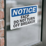FACP Do Not Turn Off Breaker