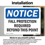 Fall Protection Required Beyond Sign