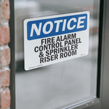 Fire Alarm Control Panel And Sprinkler Riser Room Sign