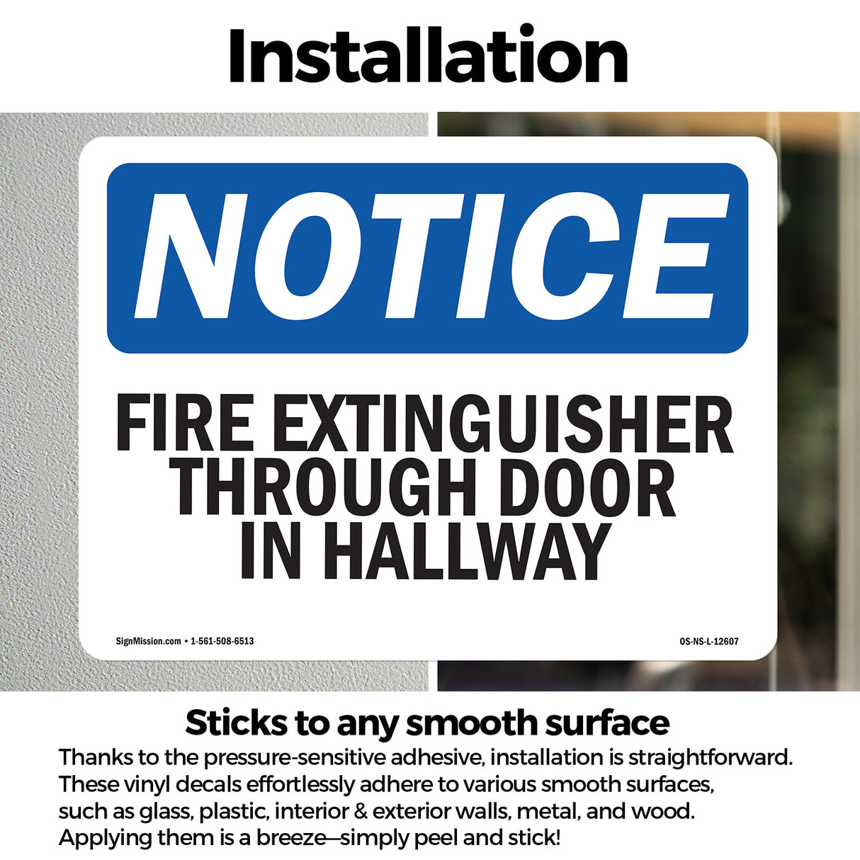 Fire Extinguisher Through Door In Hallway