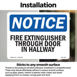 Fire Extinguisher Through Door In Hallway