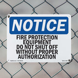 Fire Protection Equipment Do Not Shut Off