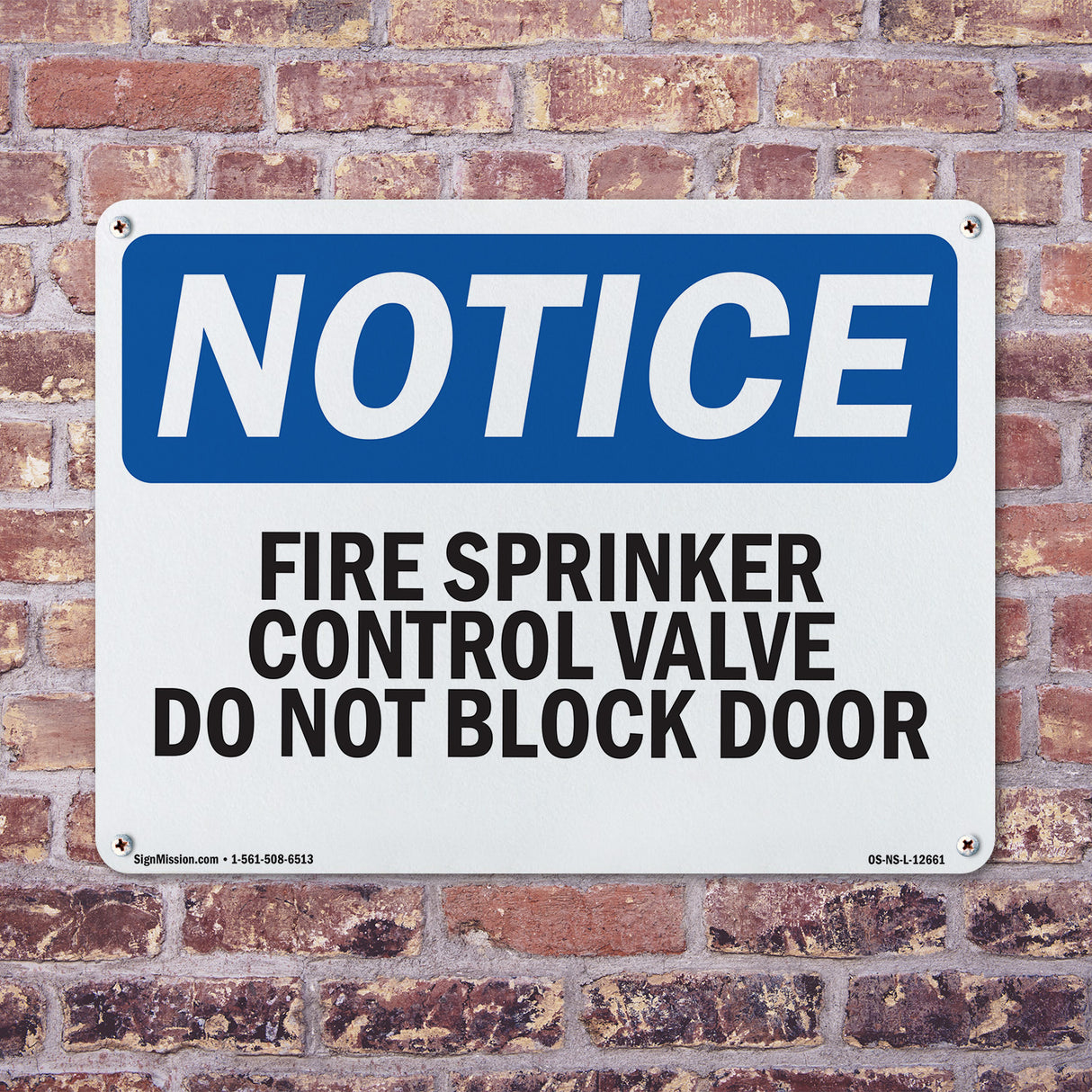 Fire Sprinkler Control Valve Do Not Block Door