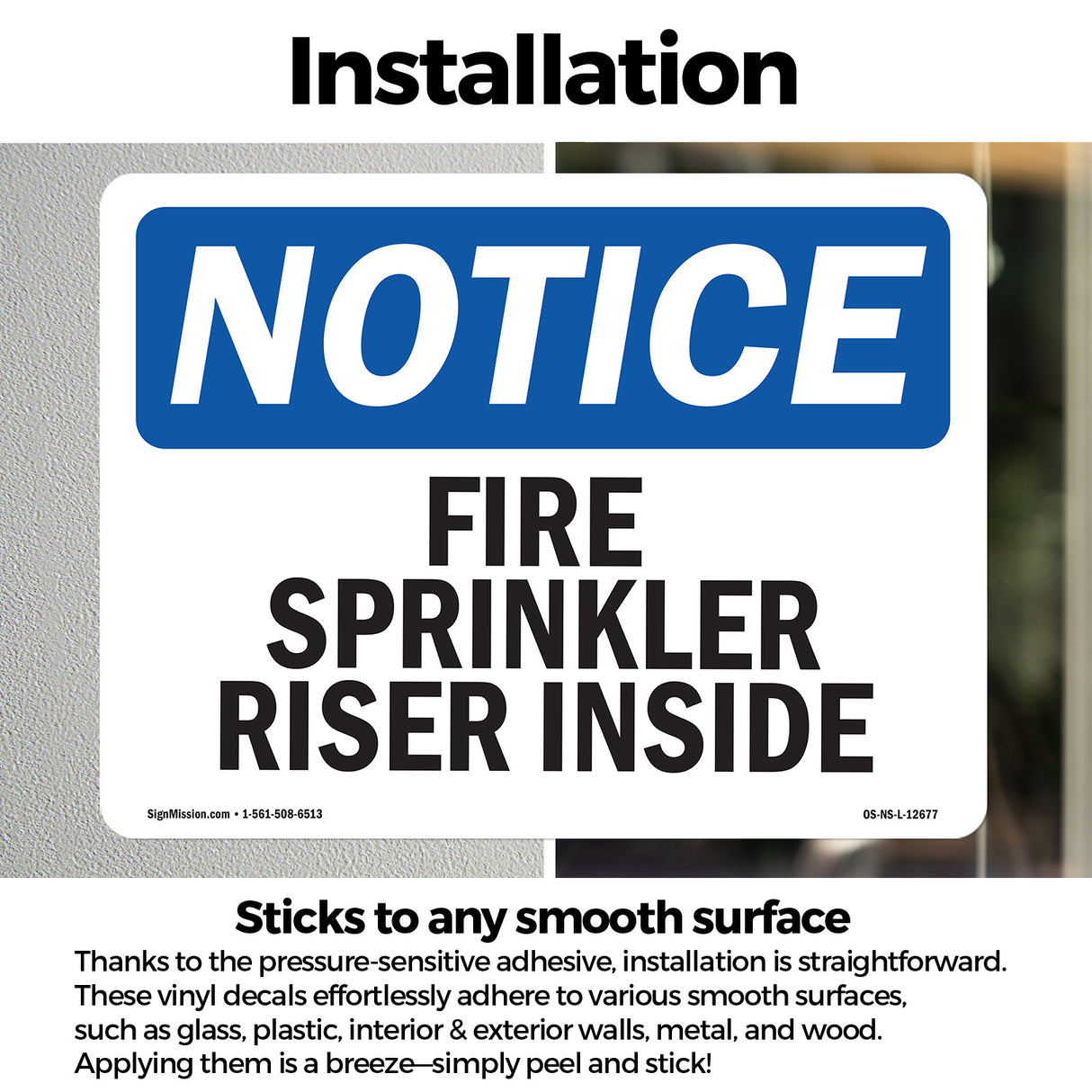 Fire Sprinkler Riser Inside Sign