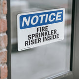 Fire Sprinkler Riser Inside Sign