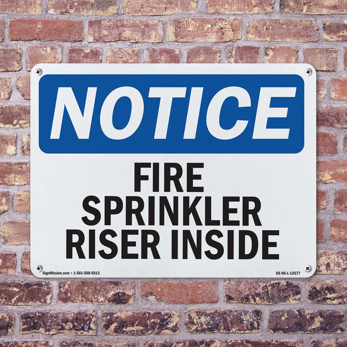 Fire Sprinkler Riser Inside Sign