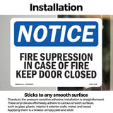 Fire Suppression In Case Of Fire Keep Door Closed