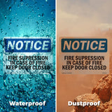 Fire Suppression In Case Of Fire Keep Door Closed