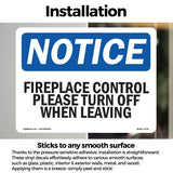 Fireplace Control Please Turn Off When Leaving