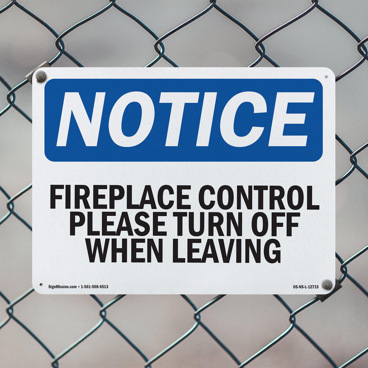 Fireplace Control Please Turn Off When Leaving