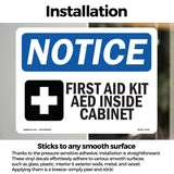 First Aid Kit AED Inside Cabinet